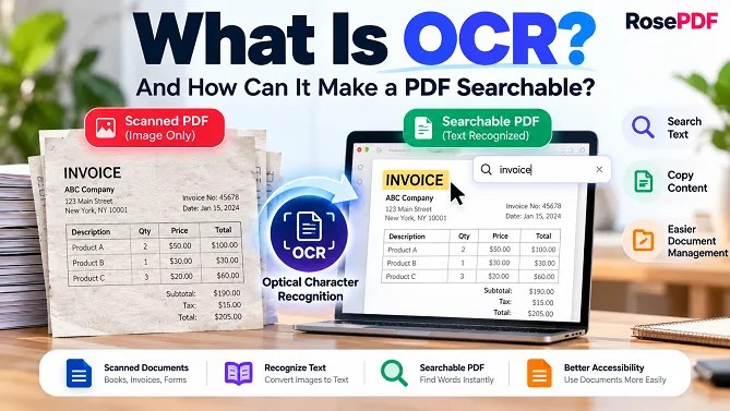 What is OCR and how it converts a scanned PDF into searchable text
